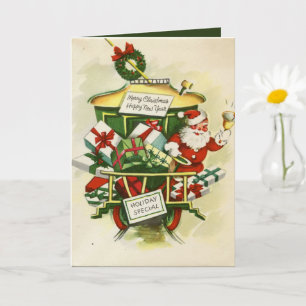 retro vintage Christmas Santa Holiday Card