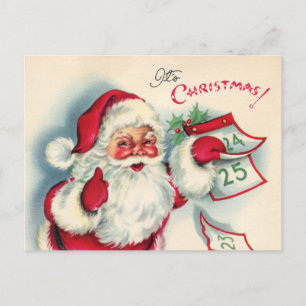 retro vintage Christmas Santa Holiday Postcard