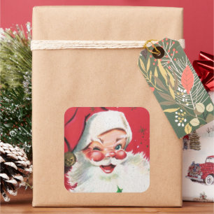 Retro vintage Christmas Santa Holiday sticker