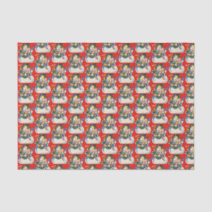 retro vintage Christmas snow couple  Tissue Paper
