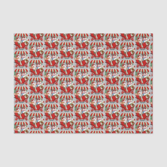 retro vintage Christmas snow Family  Tissue Paper (Front)