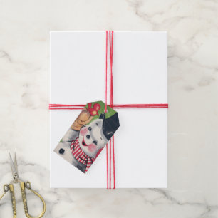 retro vintage Christmas snowman Gift Tags