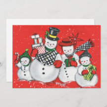 retro vintage Christmas snowman