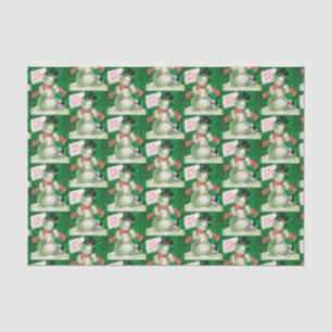 Retro Vintage Christmas snowman Holiday tissue Paper