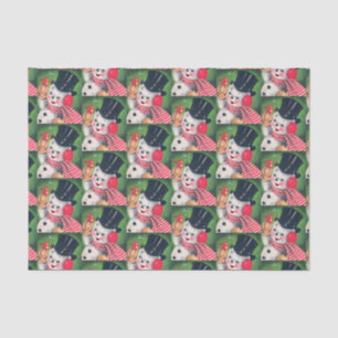 Retro Vintage Christmas snowman party tissue Paper
