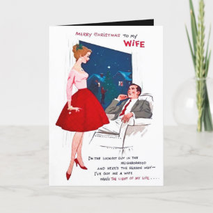 Retro vintage Christmas Wife add message card