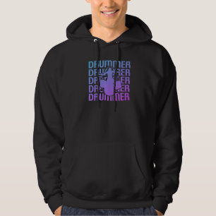 Retro Vintage Classic Drummer Drumming Hoodie