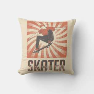 Retro Vintage Classic Grange Red Skater  Cushion