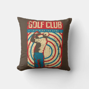 Retro Vintage Classic Grunge Brown Golfer Cushion