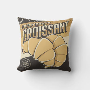 Retro Vintage Classic Grunge fresh Croissant Cushion