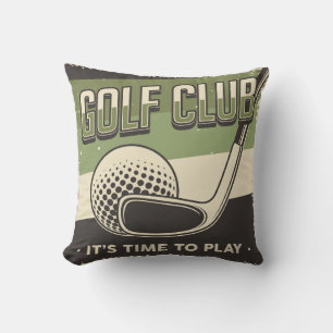 Retro Vintage Classic Grunge Golf Club Cushion