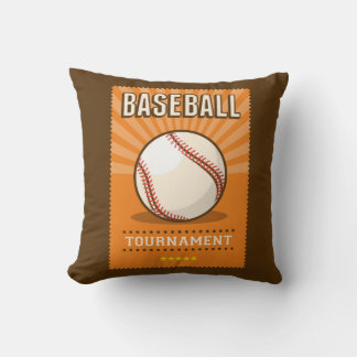 Retro Vintage Classic Grunge Orange Baseball Cushion