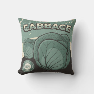 Retro Vintage Classic Grunge Vegetable cabbage Cushion