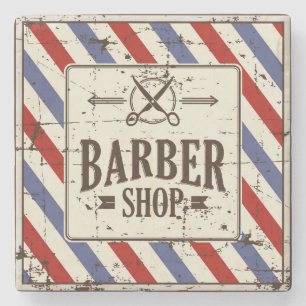 Retro Vintage Classic Simple Barber Shop Stone Coaster