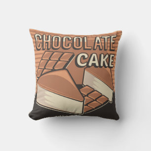 Retro Vintage Classic Sweet Brown Chocolate Cake Cushion