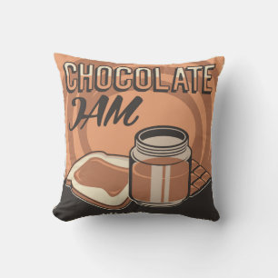 Retro Vintage Classic Sweet Brown Chocolate Jam Cushion