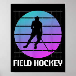 Retro Vintage Clic Field Hockey Player Poster