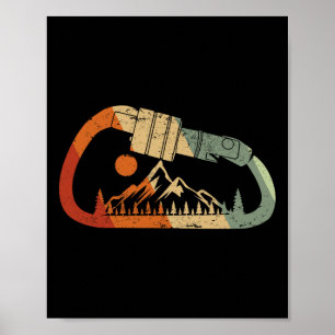Retro Vintage Climbing Hiking Gift Rock Climber Poster