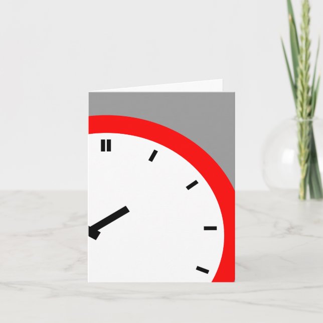 Retro Vintage Clock Time Blank Note Card (Front)