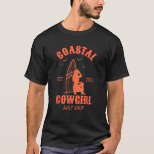 Retro Vintage Coastal Cowgirl Surf Shop Beach Summ T-Shirt