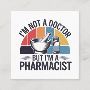 Retro Vintage colourful design gift for Pharmacist Square Business Card