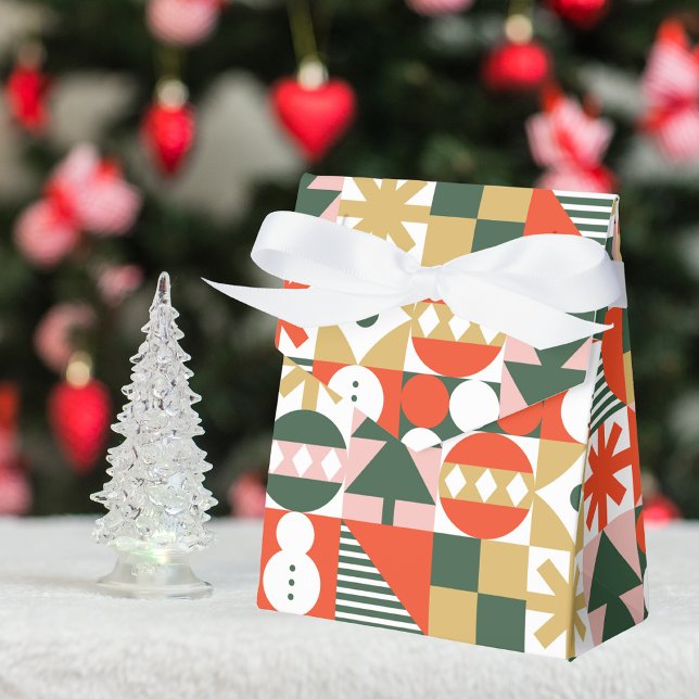 Retro Vintage Colourful Scandinavian Christmas Favour Box (Creator Uploaded)