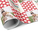 Retro vintage colourful typography Christmas photo Wrapping Paper<br><div class="desc">Retro vintage colourful typography Christmas photo giftware. With space for a photograph,  family name and year.</div>