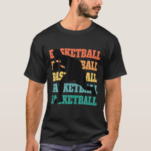 Retro Vintage Colours Basketball Funny Basketbal T-Shirt