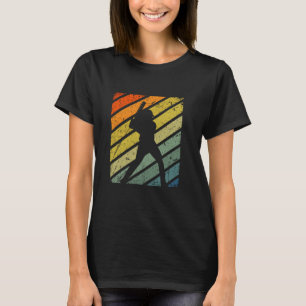 Retro Vintage Colours Cricket Players Batsman Gift T-Shirt