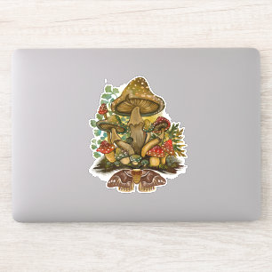 Retro Vintage colours Mushroom & Moth Art