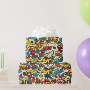 Retro Vintage Comics Pattern Wrapping Paper
