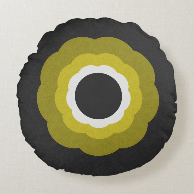 Retro Vintage contemporary style Rosette Round Cushion (Front)