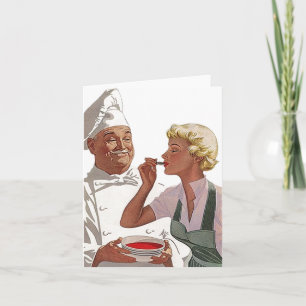 Retro Vintage Cook Off Chef Taste Blank Note Card