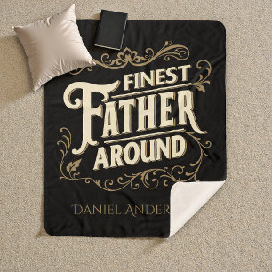 Retro Vintage Cool Elegant Typography Father Quote Sherpa Blanket
