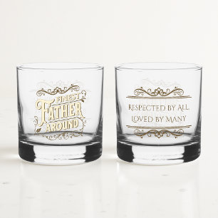 Retro Vintage Cool Elegant Typography Father's Day Whiskey Glass