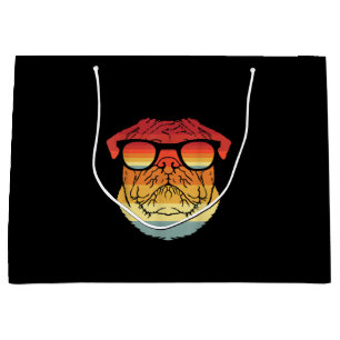 Retro Vintage Cool Pug Owner Gift Pet Dogs Large Gift Bag