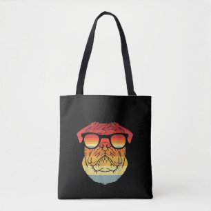 Retro Vintage Cool Pug Owner Gift Pet Dogs Tote Bag