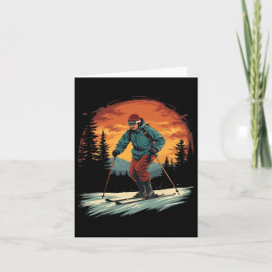 Retro Vintage Cross-country Skiing - Winter Sports Card