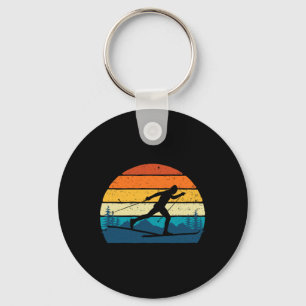 Retro Vintage Cross-country Skiing - Winter Sports Key Ring