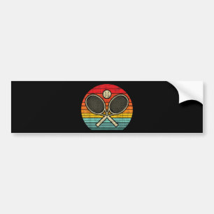 Retro Vintage Crossed Tennis Racket - Sports Lover Bumper Sticker