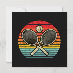 Retro Vintage Crossed Tennis Racket - Sports Lover Invitation