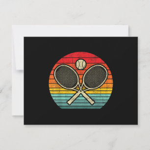 Retro Vintage Crossed Tennis Racket - Sports Lover RSVP Card