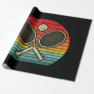 Retro Vintage Crossed Tennis Racket - Sports Lover Wrapping Paper