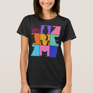 Retro Vintage Curious Cat Meme For Cat Mum Cat Dad T-Shirt