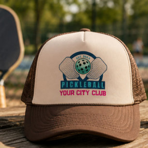 Retro vintage Custom Pickleball Club Team Player Trucker Hat