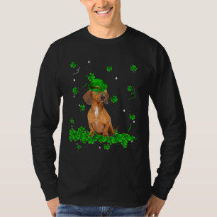 Retro Vintage Dachshund St Patrick S Day Clover T-Shirt