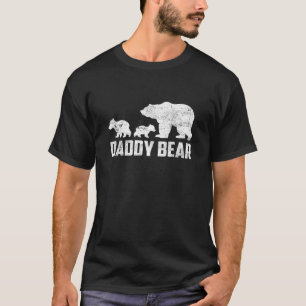 Retro Vintage Daddy Bear Twin Dad with 2 Cubs Dadd T-Shirt