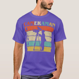 Retro Vintage Daddy Cameraman Filmmaker Camera T-Shirt