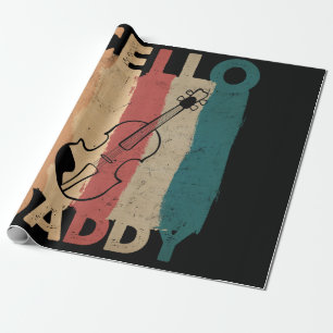 Retro Vintage Daddy Cello Cellist Dad Wrapping Paper