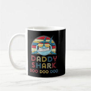 Retro Vintage Daddy Sharks  Gift For Father Mens  Coffee Mug